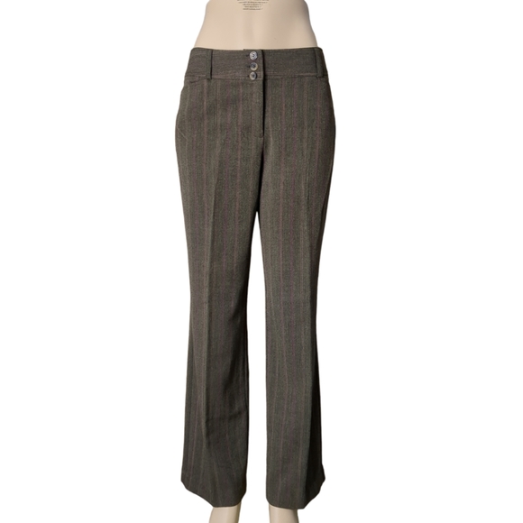 Julie Mitchell Urban Collection Brown and Burgundy Striped Dress Pant Size 8. - Picture 2 of 11